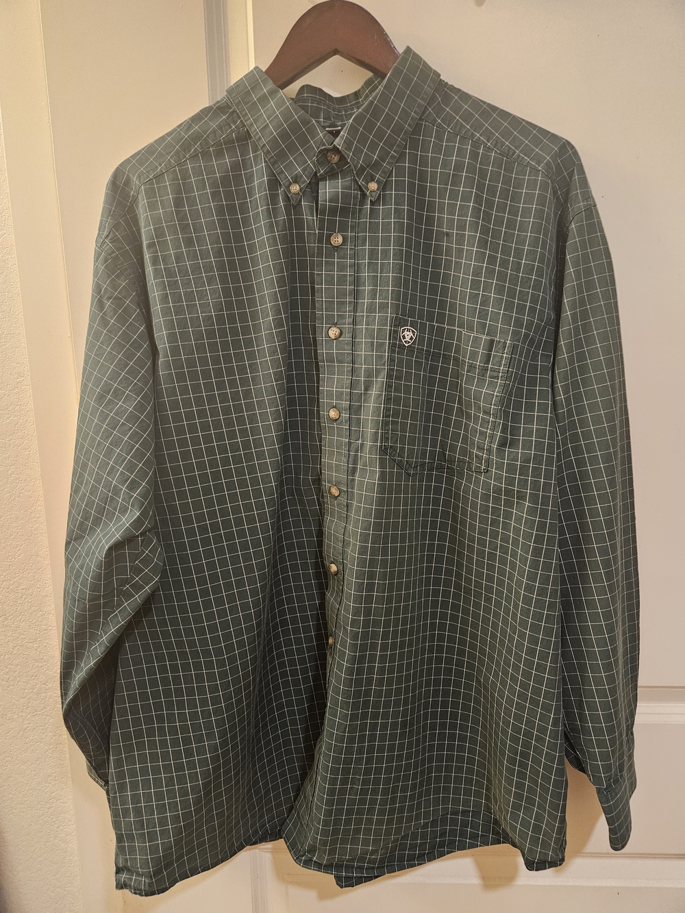 Ariat Dark Green Windowpane Button-Down Shirt